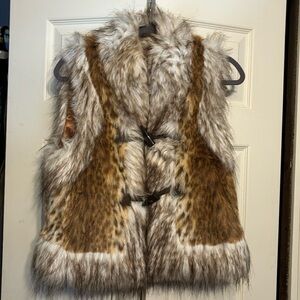 Faux fur mixed animal vest